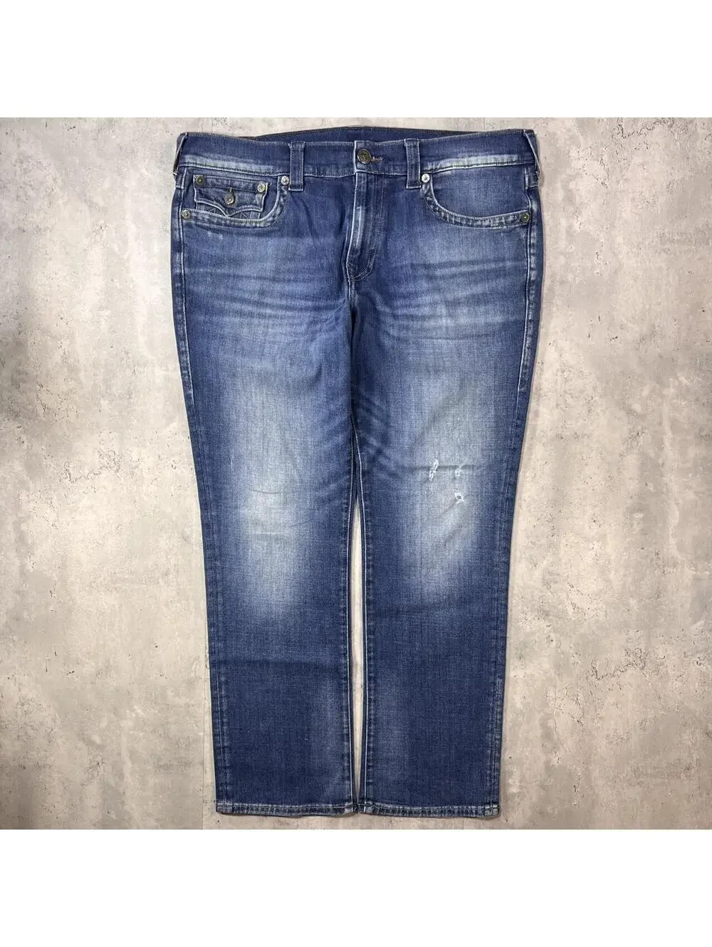 Y2K True Religion Grunge Ricky Relaxed Straight Denim Jeans